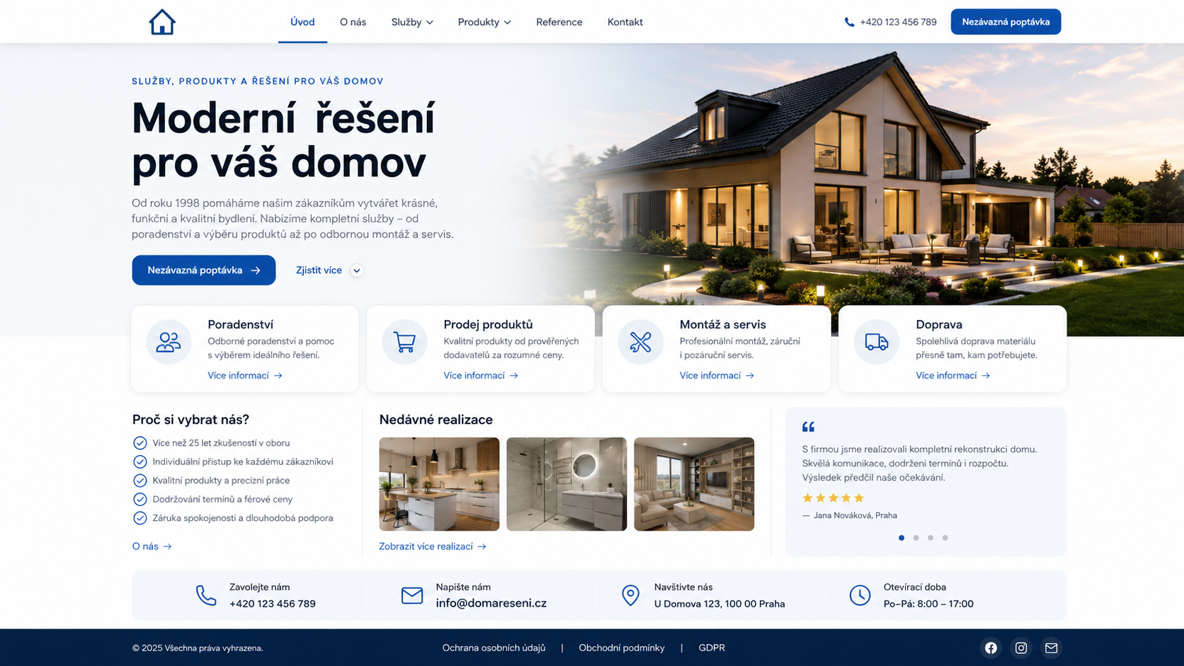 Moderní web po redesignu